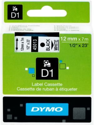 DYMO D1 Schriftbandkassette aus Polyester, Farbe: Weiß, Schriftfarbe: Schwarz, Breite: 12 mm, Länge: 7 m - Bild 4