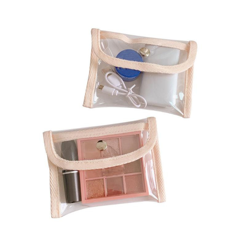 Transparente Kosmetiktasche für Make-up und Zubehör in Beige für Damen - Bild 2