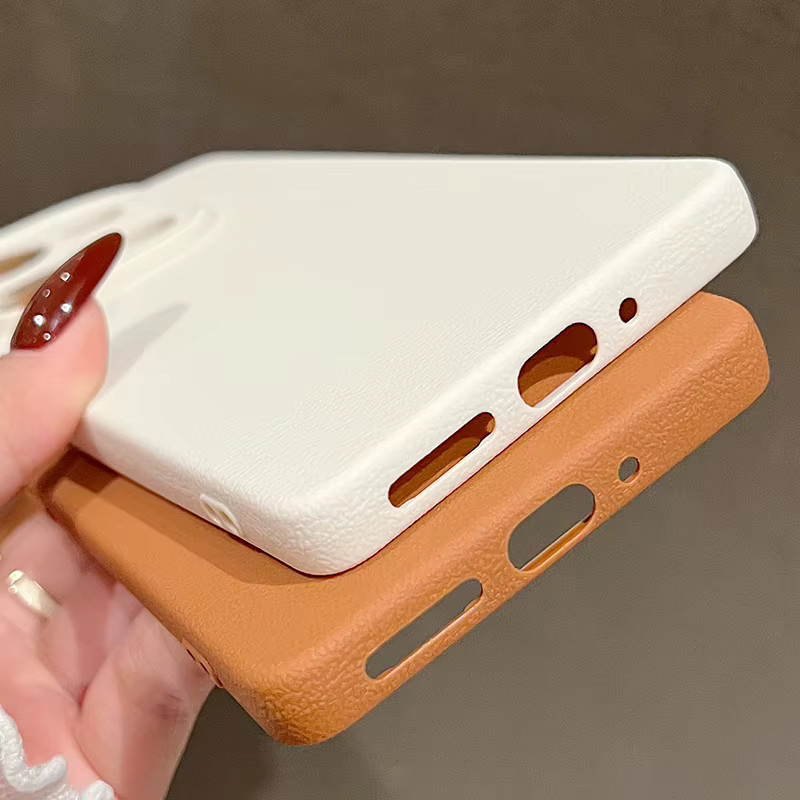 Ledertextur Handyhülle aus weichem TPU Silikon für Xiaomi 13T Poco X6 M6 Pro Redmi Note 11 12 13 14 Pro Plus 5G in Pink - Bild 2