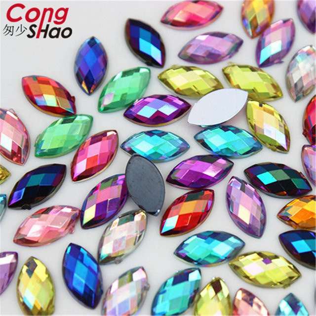 CongShao Strass Auge Form Kristall Flatback Steine, 5x10mm, Glänzend - Bild 1