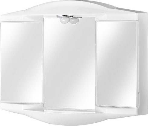JOKEY Spiegelschrank Chico GL in Weiss mit LED-Beleuchtung und Steckdose, 2-türig, B: 62 cm, H: 52,6 cm - Bild 1