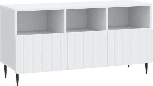 vidaXL TV-Schrank mit Schubladen in Weiß, moderner Fernsehtisch aus Holzwerkstoff, B/H/T: 102 x 50 x 34,5 cm - Bild 1