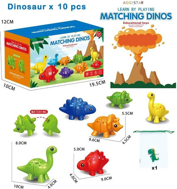 Binchi Fitness Montessori Dinosaurier Zuordnungsspiel, Lernspielzeug, ab 3 Jahre - Bild 1