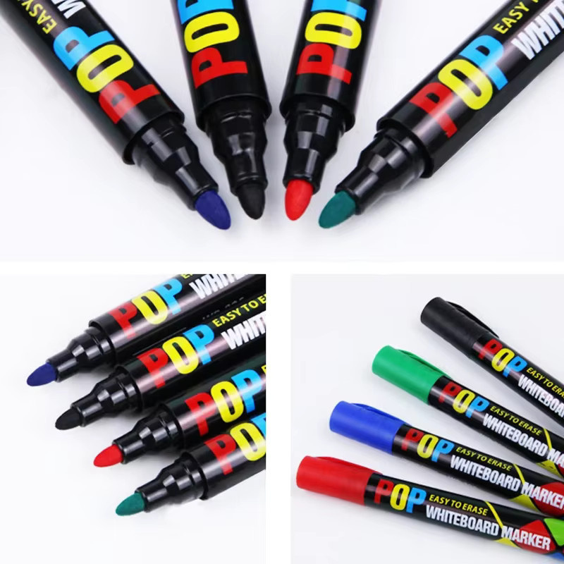 POP Whiteboard-Marker-Set mit Bullet-Spitze, abwischbar und nachfüllbar, ungiftig, 8 bis 12 Farben - Bild 5