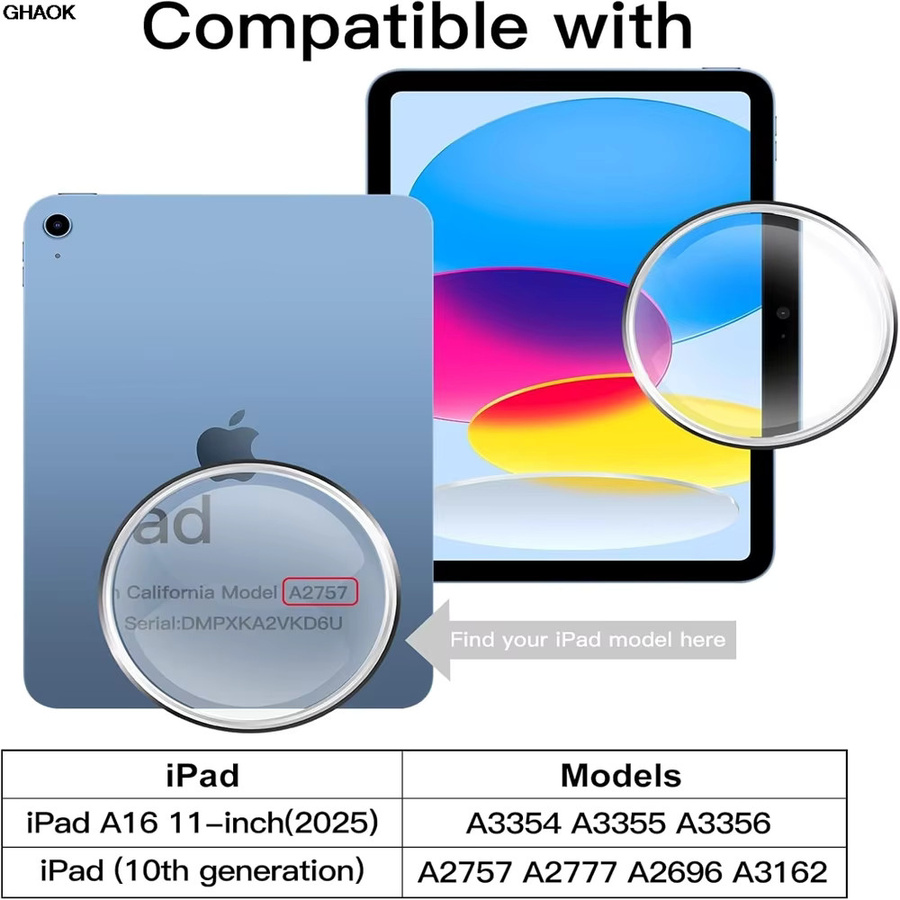 2 Stück Displayschutzfolie aus gehärtetem Glas für Apple iPad 11. Generation 11 Zoll 2025 (A3354) und iPad 10. Generation 10,9 Zoll 2022, transparent - Bild 2