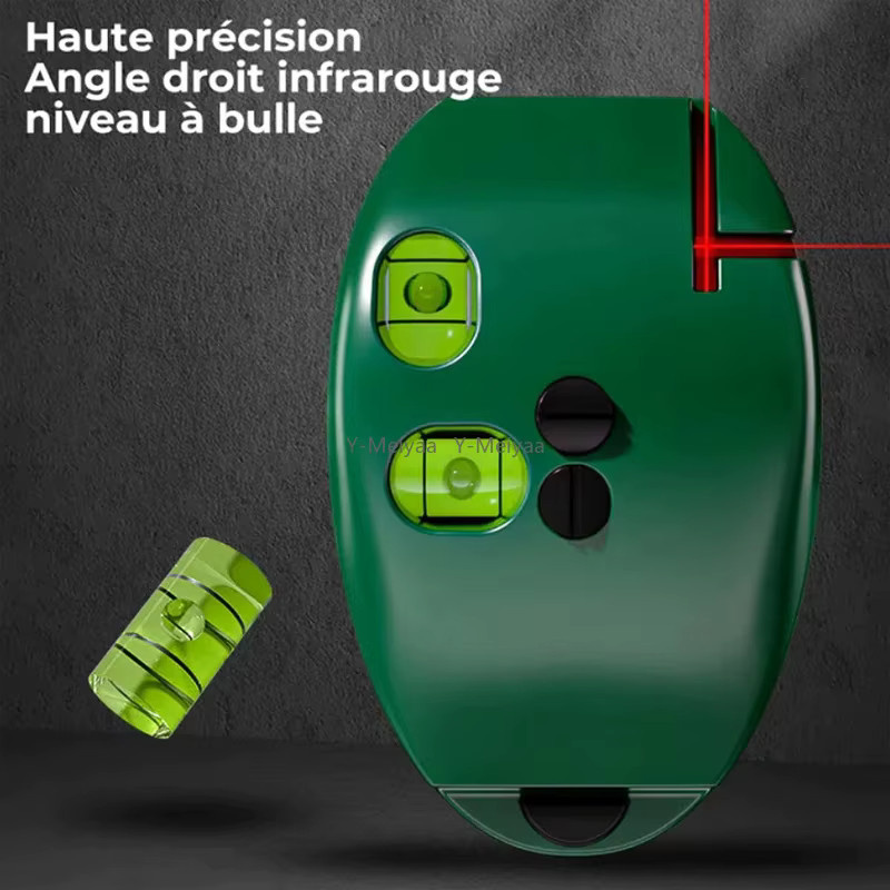 Vertikale Maus-Laserwasserwaage mit Infrarot-Horizontallinie und rechtwinkliger Libelle, 2-Linien-Laser-Nivelliergerät mit 20m Reichweite in Grün, B/T/H: 11,7 x 7,0 x 20,0 cm - Bild 3