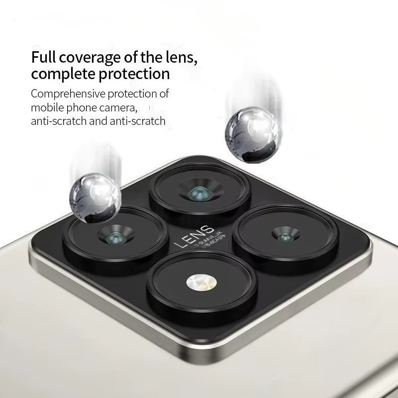 Xiaomi 14T Pro Kamera Schutz Film aus Aluminiumlegierung in Schwarz für das Objektiv-Ring-Set - Bild 4