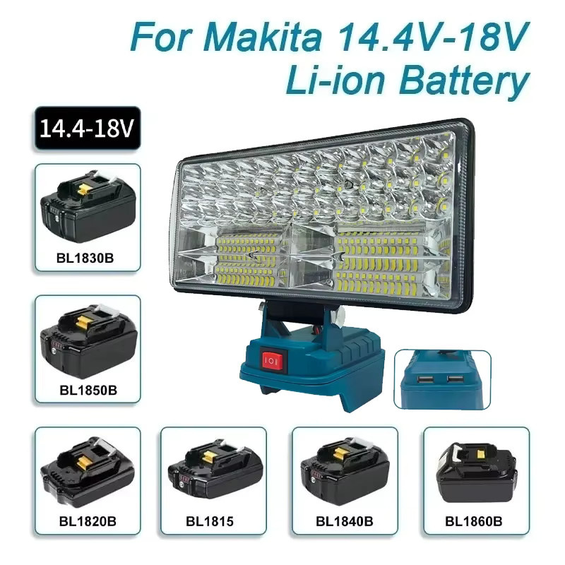 Makita 90W LED-Arbeitsleuchte für 18V Akku, 9000LM kabelloser LED-Strahler in Schwarz - Bild 3