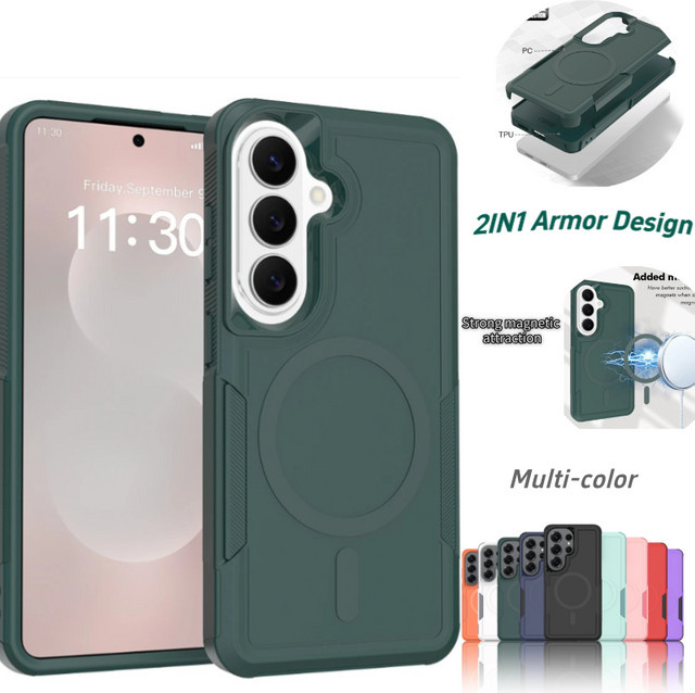 Magnetische Schutzhülle aus PC und TPU für Samsung Galaxy A57 A56 A37 A36 A27 A26 A17 A16 A07 A06 in Lila oder Grün - Bild 1