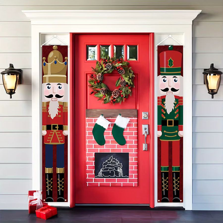 VIKAMA Weihnachts-Nussknacker Veranda-Banner als hängende Party-Dekoration für drinnen und draußen, Multicolor, B: 180,0 cm, H: 30,0 cm, T: 30,0 cm - Bild 4