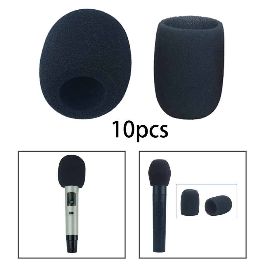 MagiDeal 10er Set Mikrofon-Windschutz aus Schaumstoff, Schwarz, Wiederverwendbare Atmungsaktive Mikrofon-Abdeckung für Handheld-Mikrofone zur Lärmreduzierung - Bild 3