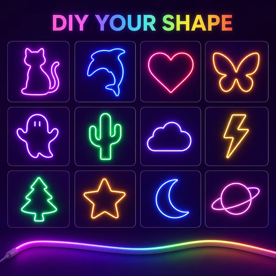 RGB Neon LED Lichtschlauch Multicolor mit App- und Fernbedienung, IP65 Wasserdicht, Musik-Sync und Timer-Funktion für Innen- und Außenbereich - Bild 5