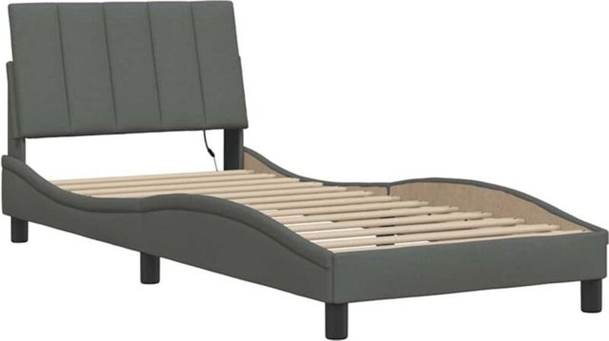 Polsterbett hanko von Vidaxl in Anthrazit, B/T/H: 80 x 200 x 85 cm, Stoff und Metall - Bild 1