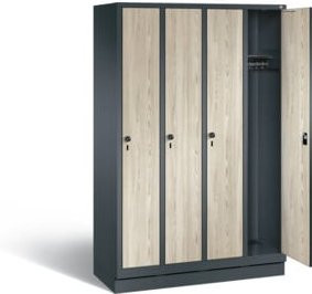 C+P Garderobenschrank Evolo mit Front in Sen-Esche und Korpus in Anthrazitgrau, H x B x T: 180 x 119 x 50 cm - Bild 1