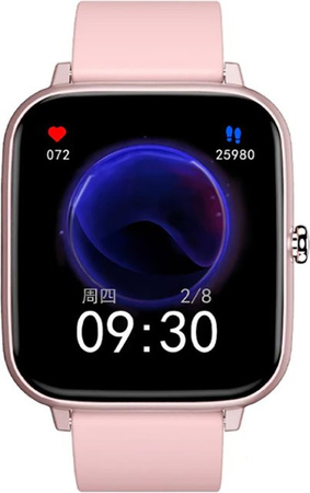TPFNet Smart Watch Fitness Tracker mit Silikon Armband IP67 für Android und iOS in Rosa