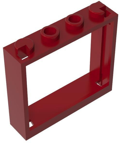Yiran toy Fensterrahmen 1x4x3 Bausteine Zubehör, 10-teiliges Set, dunkelrot - Bild 1