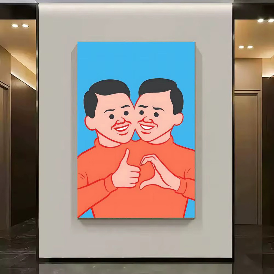 J-Joan Cornella Wandkunst Poster-Aufkleber, abstraktes Gemälde in Schwarz und Mehrfarbig, wasserfestes Wanddekor für Wohnzimmer und Schlafzimmer - Bild 2