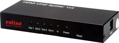 Roline HDMI-Splitter 3840 x 2160 Pixel Schwarz B/T/H: 123 x 51 x 20 mm - Bild 1