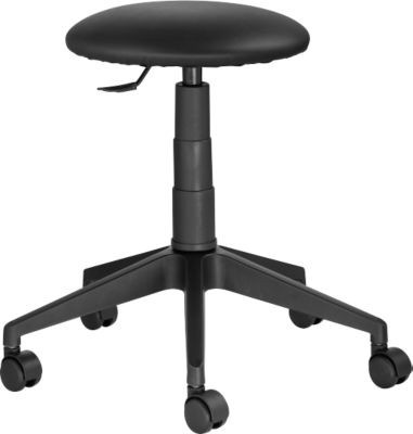 Hocker SALOON von Leyform, schwarz, PVC-Bezug, Durchmesser: 39 cm, Höhe: 50 bis 63 cm - Bild 1