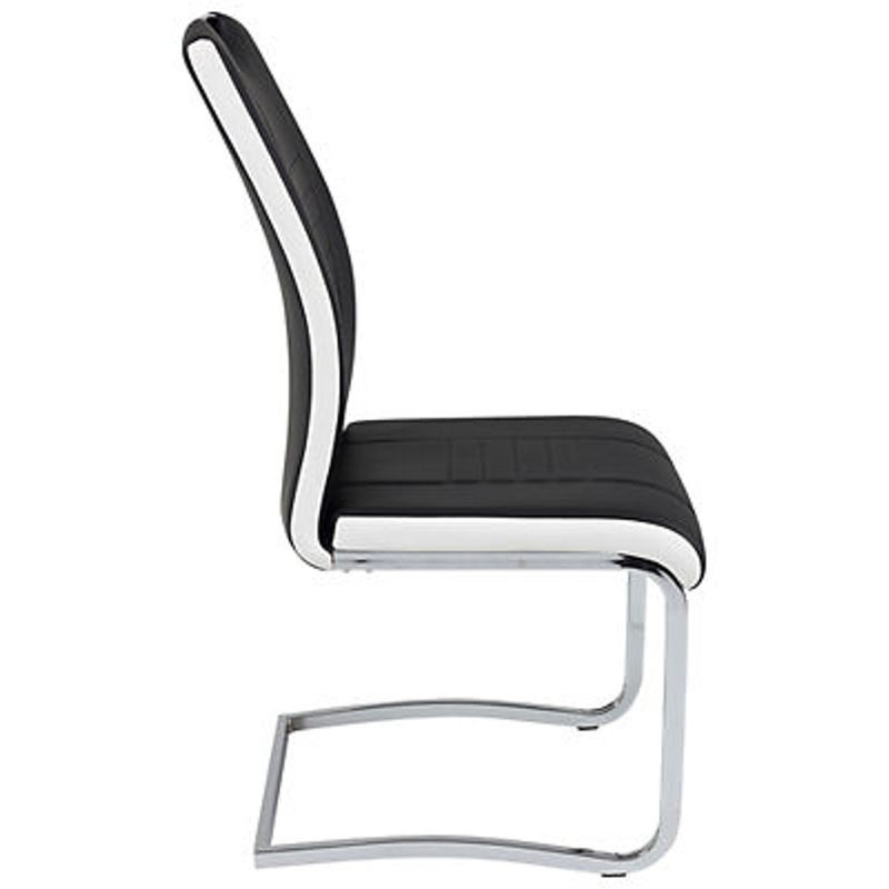 4er Set Schwingstühle Hela in Schwarz und Weiß aus Kunstleder mit Metallgestell, B/H/T: 43 x 99 x 61 cm - Bild 4