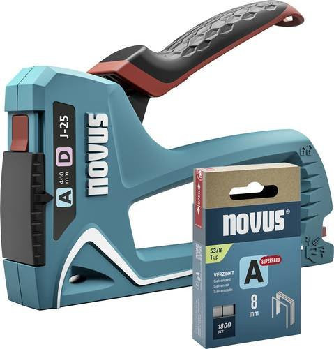 Novus Tools J-25 030-0459 Handtacker in Blau für Klammertypen Typ 53, Typ 53F, Typ 37 und Typ 11 mit einer Klammernlänge von 4 - 10mm - Bild 1