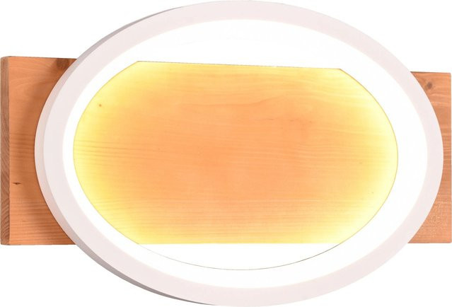 Trio LED Wandleuchte Barca in Weiß matt mit Holzdekor und dimmbarer Funktion - Bild 1