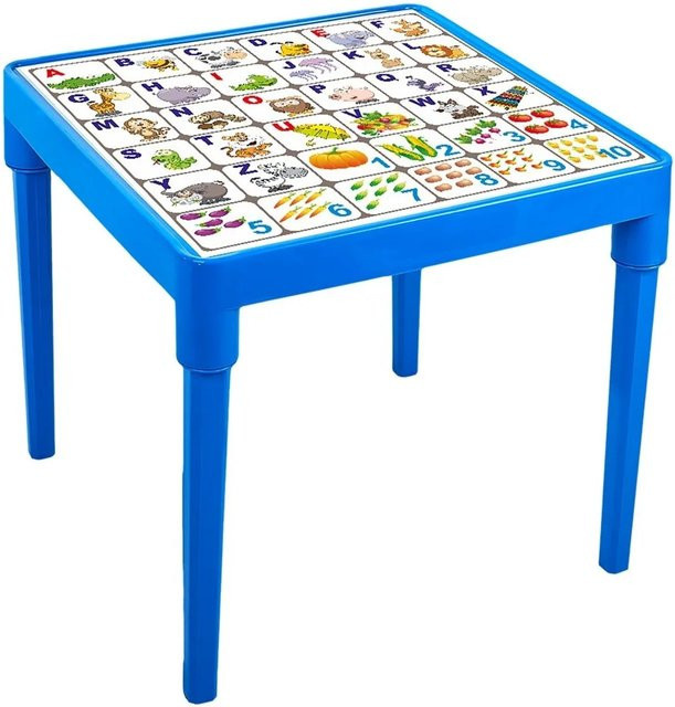 KMND Kindertisch English Alphabet Hellblau mit quadratischer Tischplatte und abgerundeten Ecken - Bild 1