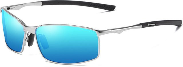 Techsuit 559 Sonnenbrille, Herren, Vollrand, Metall, rectangular, silberblau, polarisiert - Bild 1