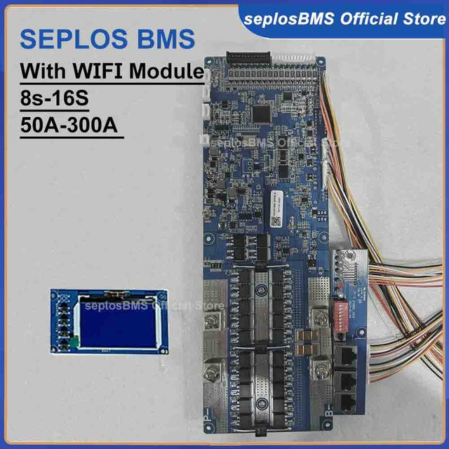 Seplos Smart BMS 3.0 Version mit WIFI und Bluetooth, RS485, kompatibel mit LiFePO4 und Li-Ion Akkus (8S bis 16S) - Bild 1