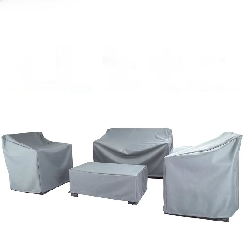 Wasserdichte Gartenmöbel-Schutzhülle von MY·BAKERMAN aus Oxford-Stoff in Silber/Grau für Rattan-Tisch, Stühle und Sofas - Bild 7