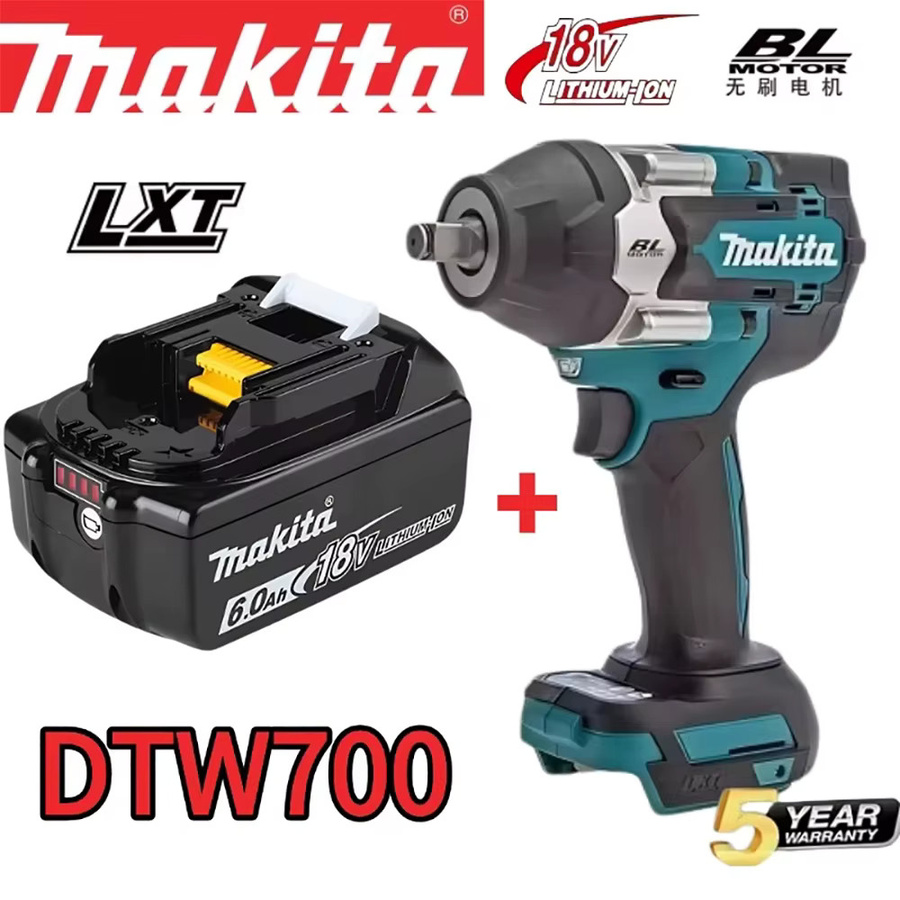Makita DTW700 Bürstenloser Schlagschrauber mit 18V Akku und 1/2 Zoll Antrieb, 2,1 kg Leichtgewicht - Bild 7