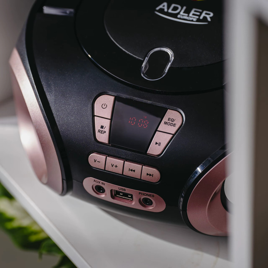 Adler Radio Boombox mit CD, MP3, USB und FM Radio in Schwarz mit Equalizer, 20 Speicherstationen und AUX Kopfhöreranschluss - Bild 5