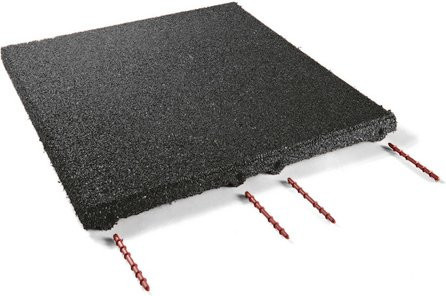 TERRASOFT Fallschutzplatte aus Gummi in Schwarz und Anthrazit B/H/T: 50 x 3 x 50 cm - Bild 1
