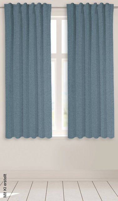 Kombivorhang Ulrich von POCO in Blau, B: 135 cm, H: 175 cm - Bild 1
