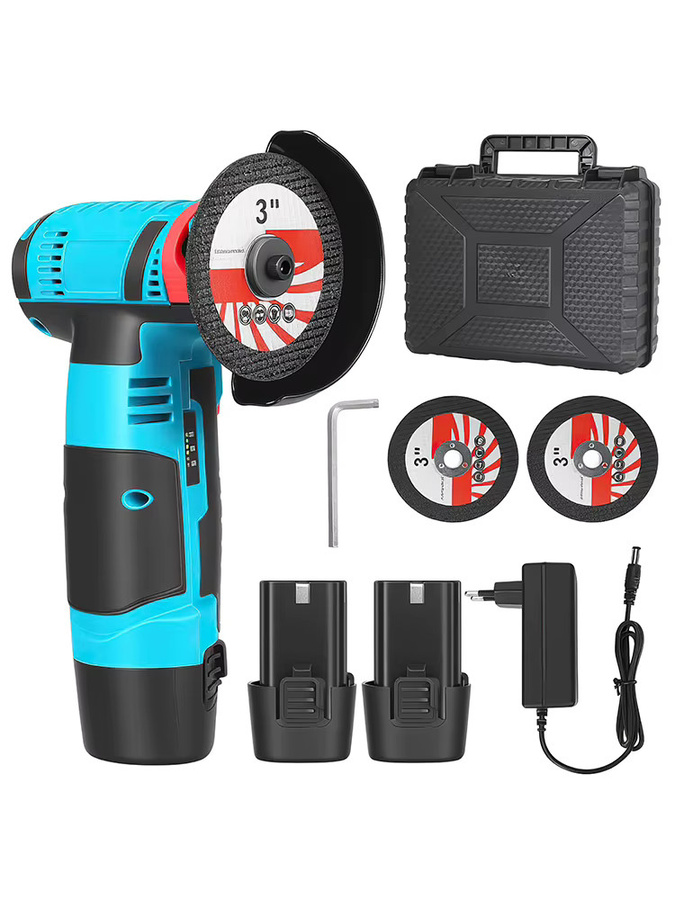 TKKEACE Mini-Winkelschleifer 12V Blau, Wiederaufladbare Elektrische Handschleifmaschine und Poliergerät mit 19500 U/min - Bild 7