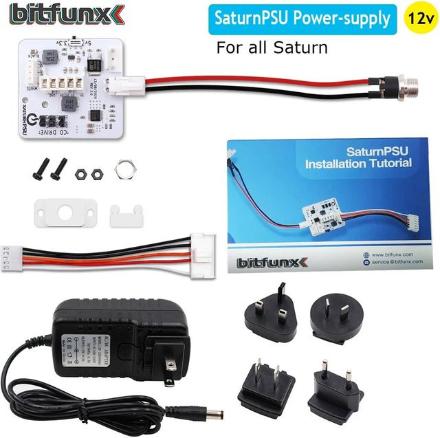 BitFunx V2.1 SaturnPSU Netzteil 12V für SEGA Saturn Retro Videospielkonsolen in Weiß - Bild 1