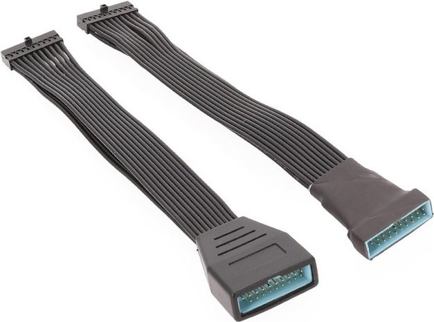 CCA4 Internes USB 3.0 Verlängerungs-Header-Adapterkabel, 19/20-polig, Schwarz, Länge: 15 cm - Bild 1