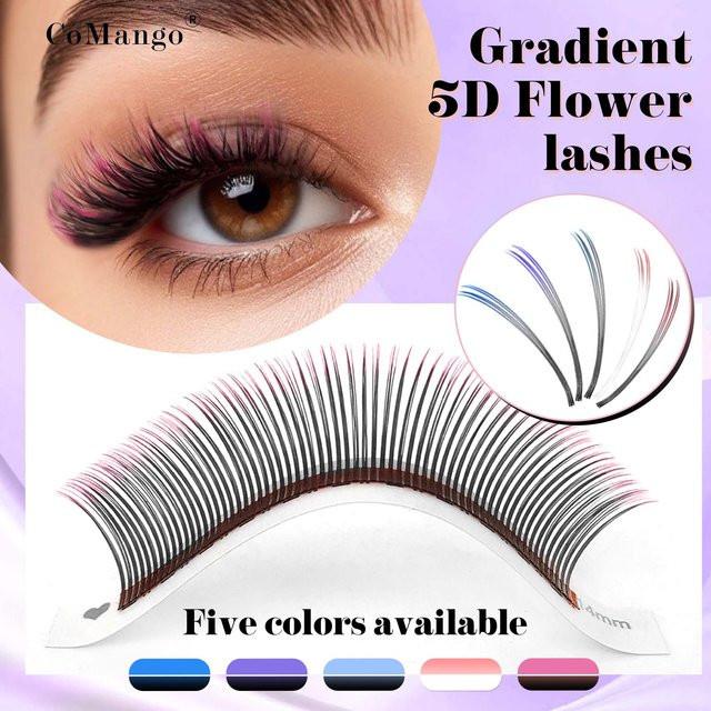 CoMango Fairy Flora Lashes Falsche Wimpern, Ombre Black Purple, Unisex - Bild 1