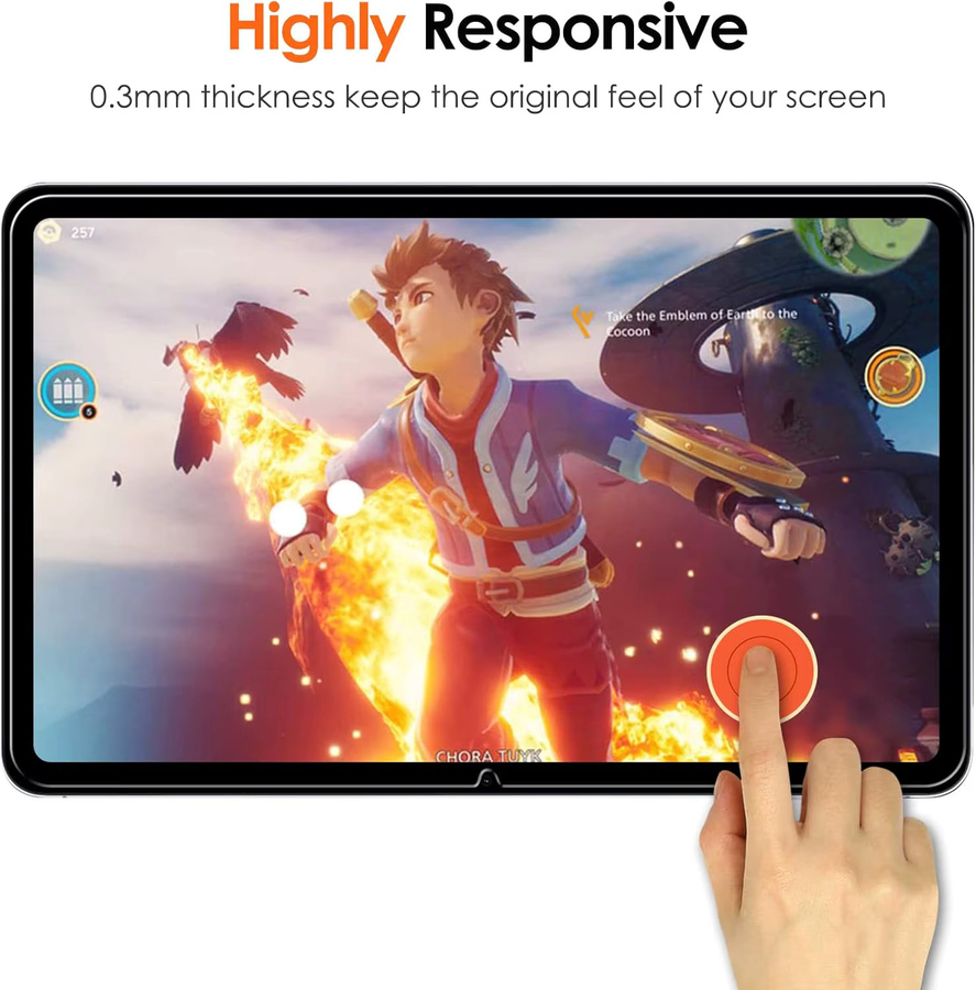 Displayschutzfolie aus gehärtetem Glas für OPPO Pad Air (10,36 Zoll) 2022, transparent, 9H kratzfest, HD-Klarheit und Anti-Fingerabdruck-Beschichtung - Bild 3