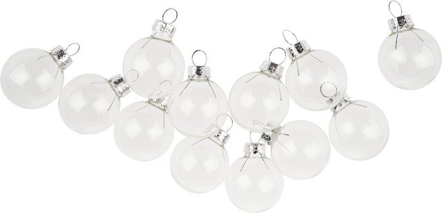 VBS Glaskugeln transparent für Weihnachten, 12 Stück, Durchmesser: 3 cm - Bild 1