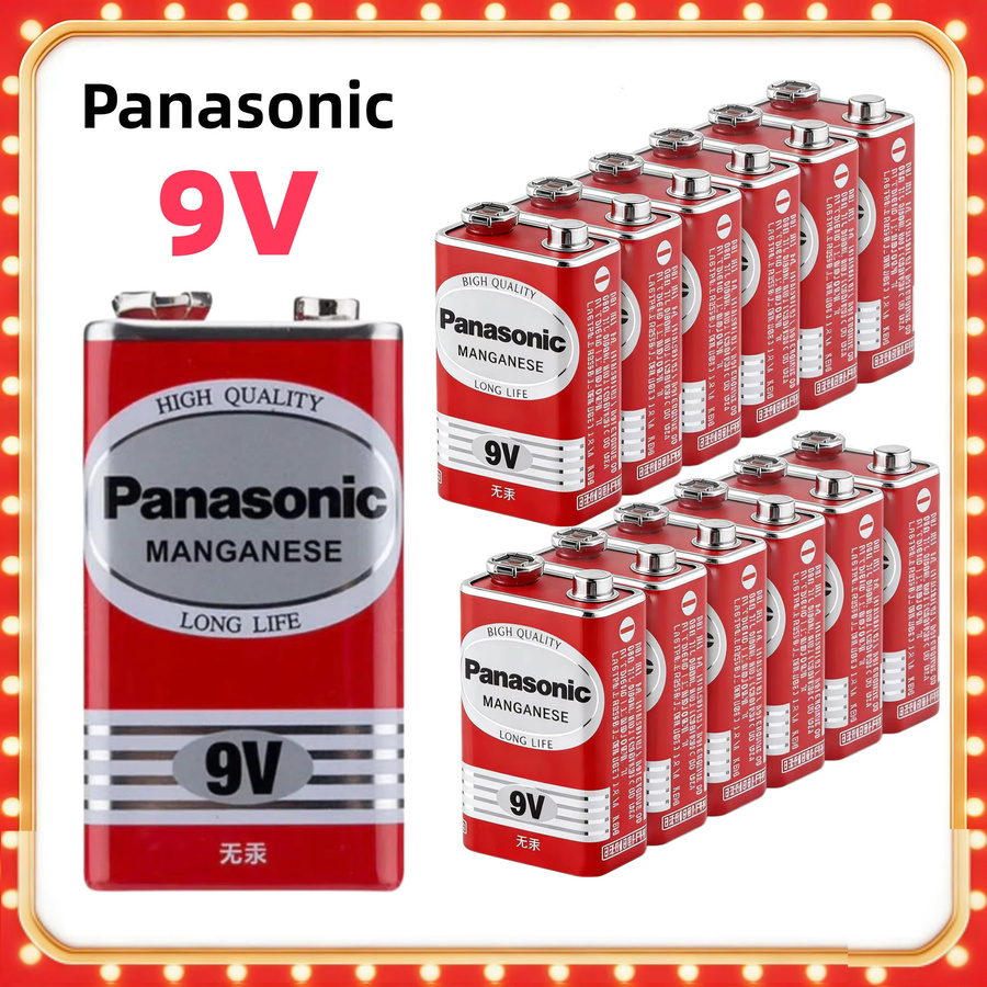 Panasonic 9V Mangan-Batterien 6F22ND in Rot - Bild 2