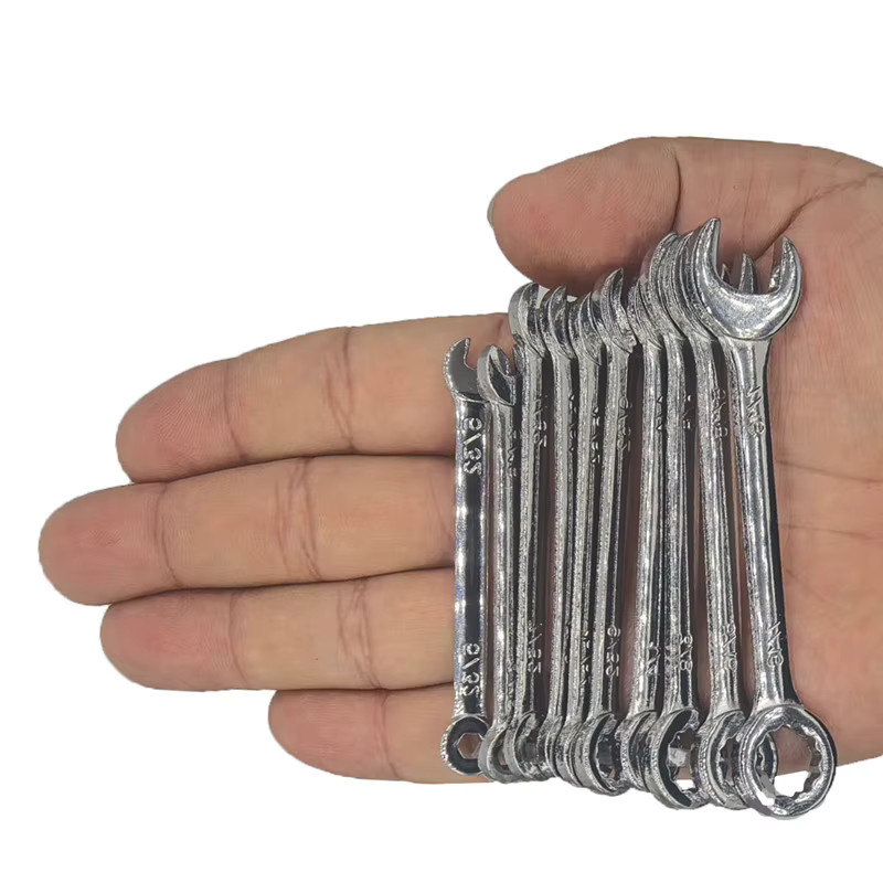 LUBATOOL 10-teiliges Mini-Maulschlüssel-Set aus Kohlenstoffstahl mit Rolltasche, metrisch 4–11 mm und SAE 5/32–7/16 Zoll - Bild 5
