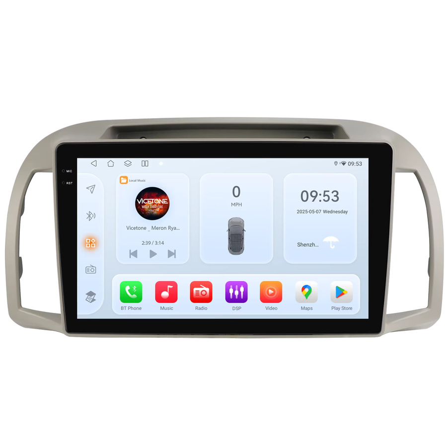 OSSURET Android 14 Autoradio für Nissan March Micra K12 2002-2010 mit 8 Kernen, Carplay und Android Auto, Schwarz - Bild 5