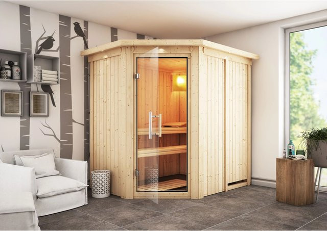 Karibu Sauna Cleo LED-Dachkranz in Natur Braun - Bild 1