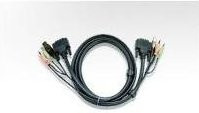 ATEN KVM Anschlusskabel in Schwarz mit 2x 3.5 mm Klinkenstecker, DVI-D und USB-A - Bild 2