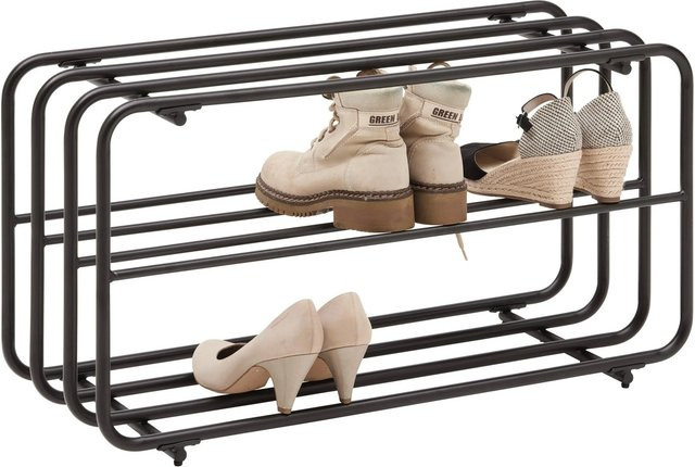 Mömax Schuhregal Pipe in Schwarz aus Metall im Industrial-Design, B/T/H: 42,0 x 30,0 x 80,0 cm - Bild 1