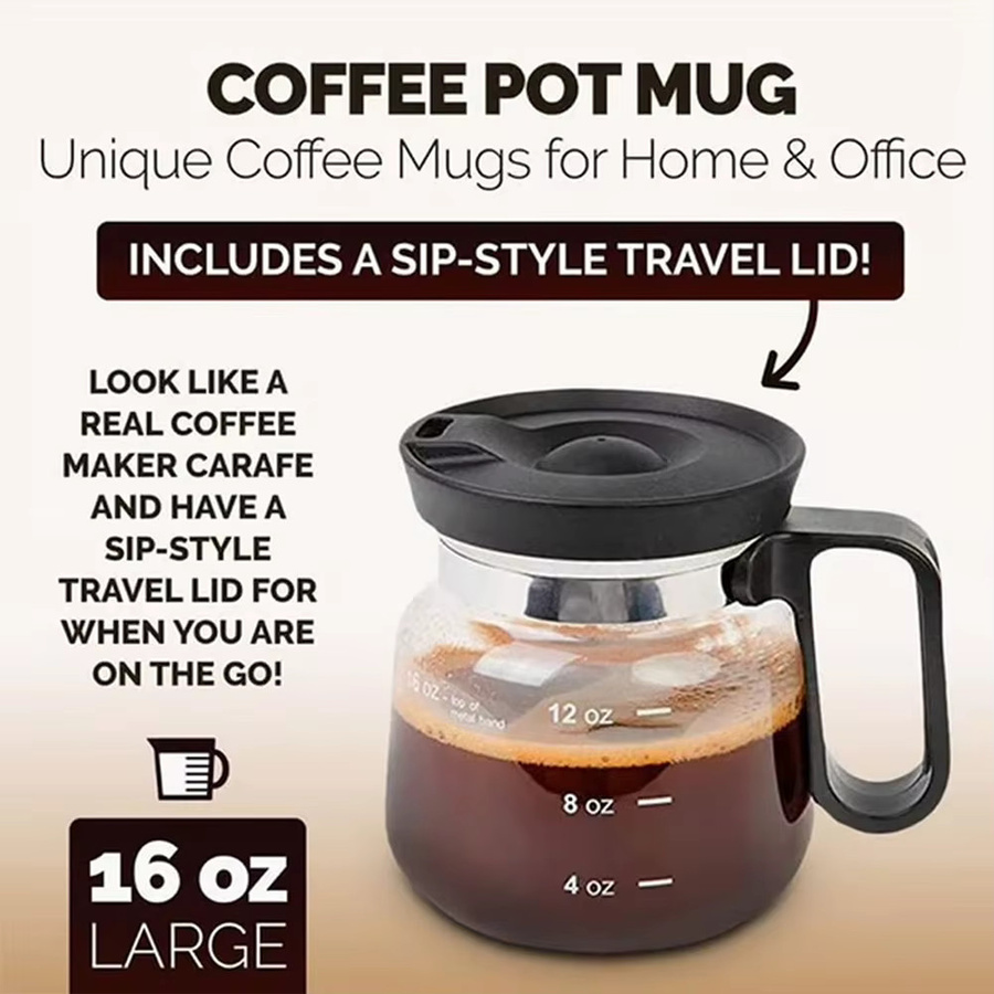 Aihogard Kaffeetasse aus Glas in transparent mit großer Kapazität für Kaffeeliebhaber - Bild 4