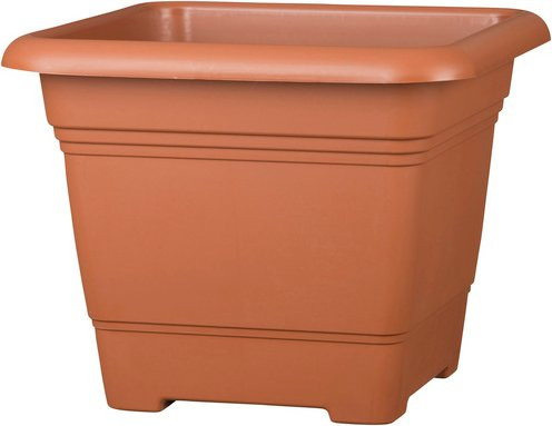 Scheurich Pflanzgefäß Nora Blumenkübel eckig aus Kunststoff in Terracotta und Orange, B/T/H: 48 x 48 x 36,5 cm - Bild 1