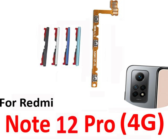 Xiaomi Redmi Note 12 Pro 4G Ersatz Lautstärketaste und Ein/Aus-Schalter Seitentaste in Schwarz und Multicolour - Bild 1