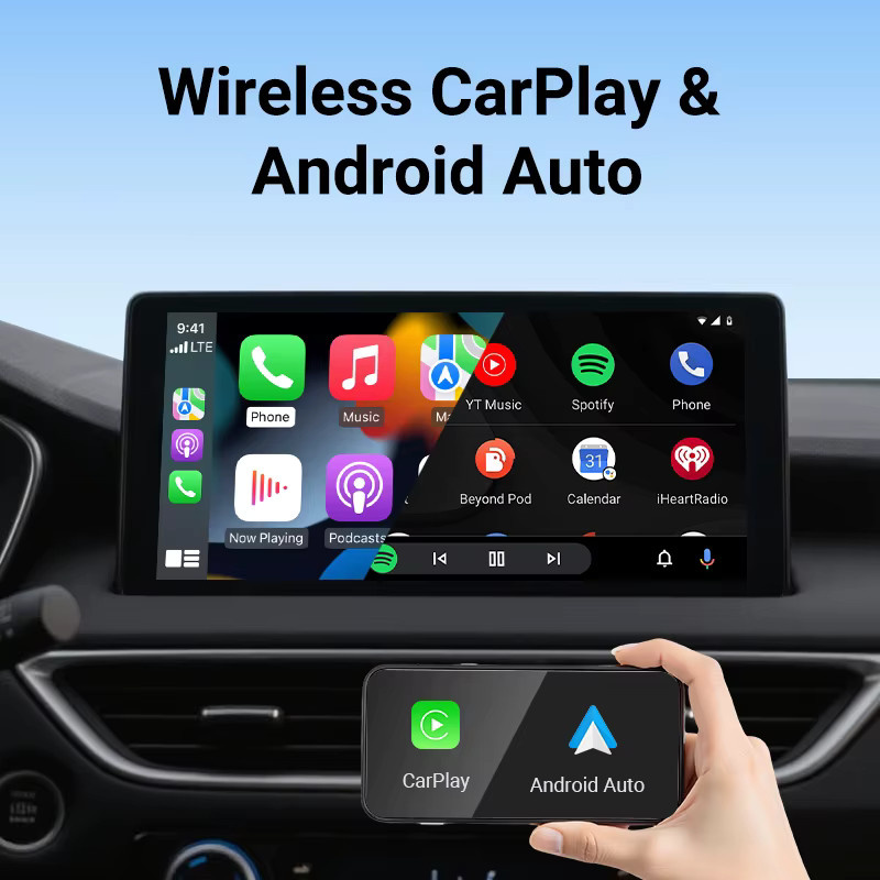 XUDA CarPlay und Android Auto Adapter Plug-and-Play für VW Toyota Nissan Ford Benz Schwarz – Konverter von kabelgebunden zu kabellos für OEM-Fahrzeuge - Bild 2